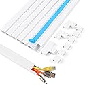 Rindion Cord Hider, 113.6in Cable Hider, Cord Covers for Wires on Wall, Wire Covers for Cords on Wall, Cable Management Wire Hiders for TV, 8 x L14.2
