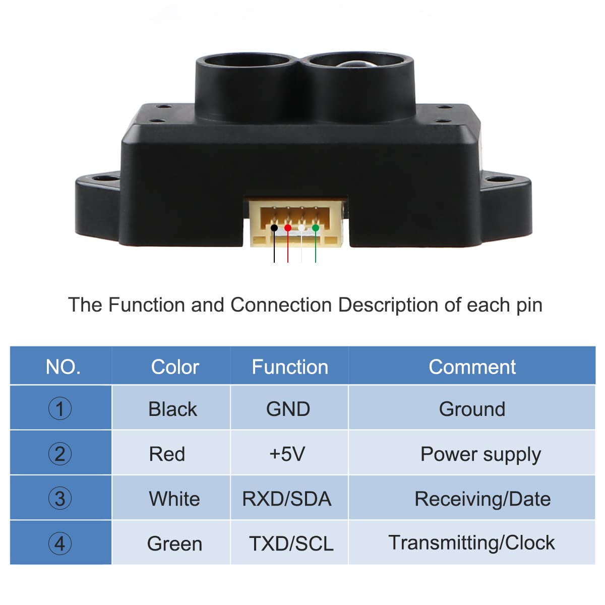 MakerFocus TFmini-s Micro LiDAR Module 0.1-12M LiDAR Range Finder Sensor Obstacle Avoidance Sensor Tiny Module Single Point UART I2C IO Compatible