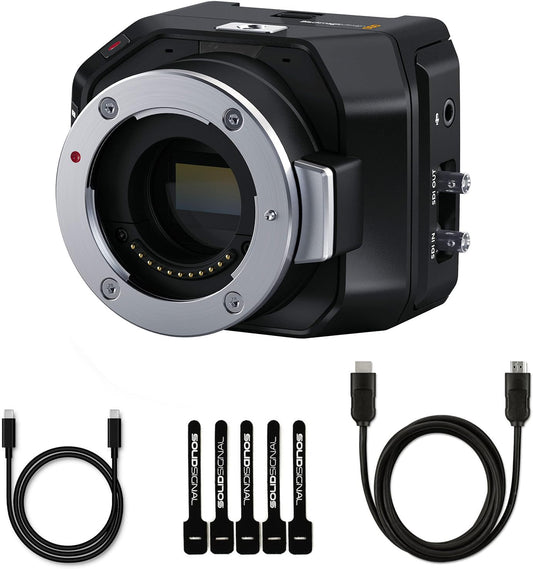 Blackmagic Design Micro Studio Camera 4K G2 Live Production Camera Bundle with 10ft HDMI 2.0 Cable, 6ft USB-C Cable, and 5-Pack of Solid Signal Cable
