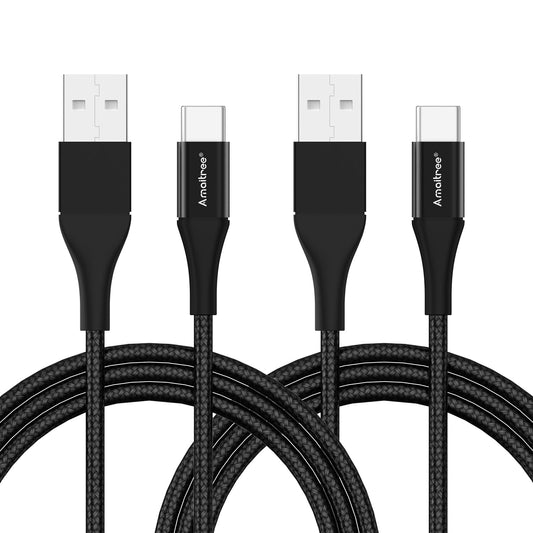 USB C Cable, Amaitree 2Pack 4Ft Fast Charging USB Type C Charger Woven Cord, 60W USB C Car Play Charging Data Cable for iPhone 17/16/15/Samsung Galaxy