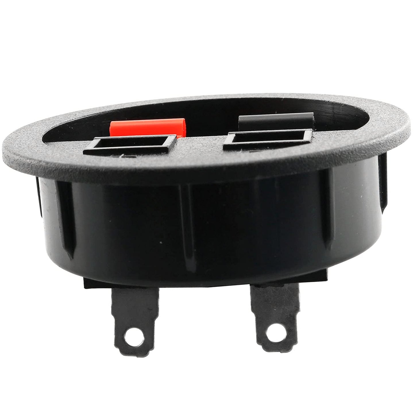 SQXBK Push Type Speaker Terminal Board 5 PCS Round Pressfit Terminal Wire Cup Connector Speaker Box Subwoofer 2 Positions Black Circular Power