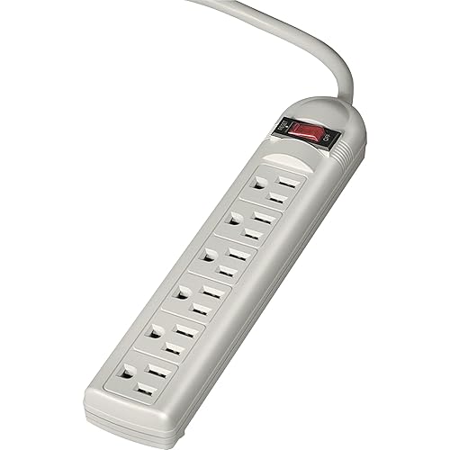 Fellowes 6-Outlet Office/Home Power Strip, 6 Foot Cord - Wall Mountable (99028)