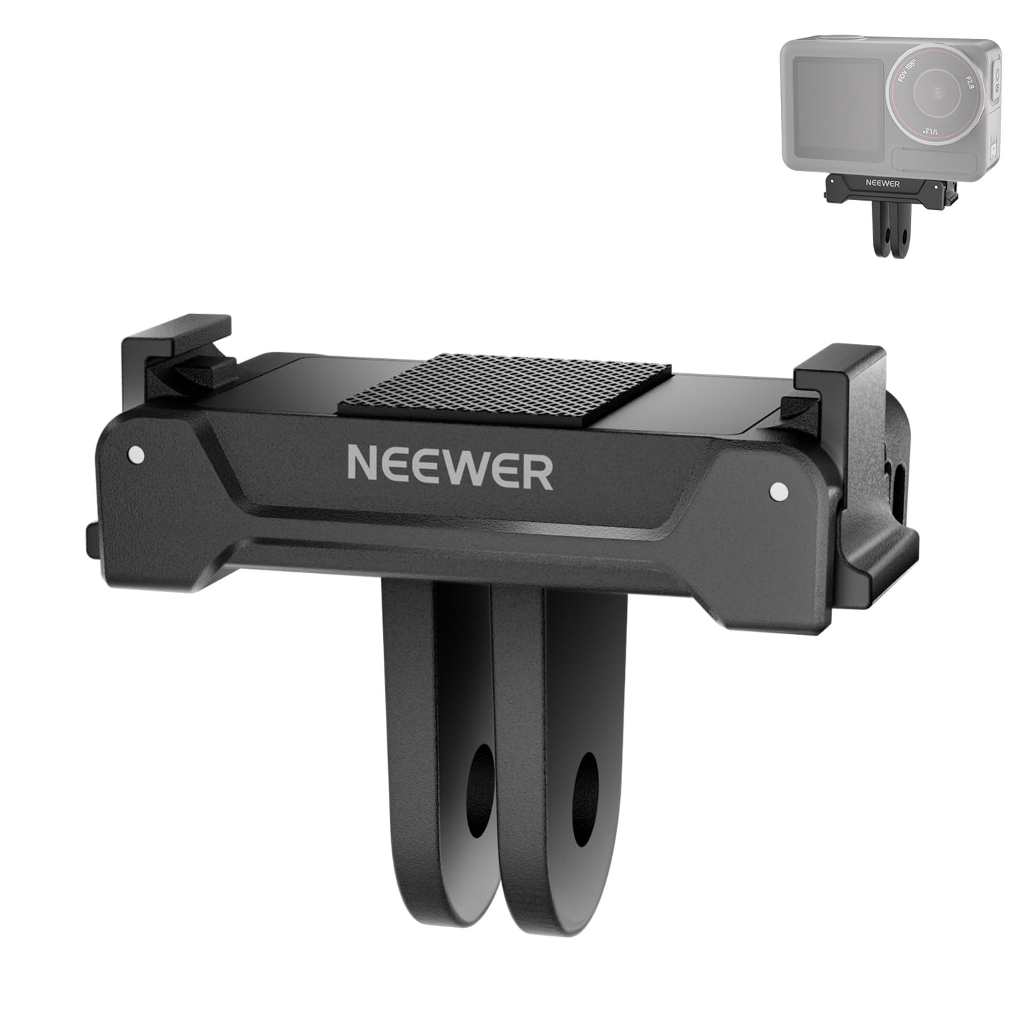NEEWER Magnetic Mount Adapter Compatible with DJI Osmo Action 5 Pro 4 3, Quick Release Mount Base with Two Prong Connector for Tripods, Selfie Sticks