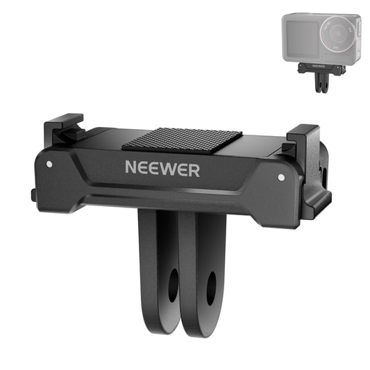 NEEWER Magnetic Mount Adapter Compatible with DJI Osmo Action 5 Pro 4 3, Quick Release Mount Base with Two Prong Connector for Tripods, Selfie Sticks
