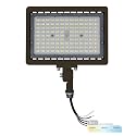 NUWATT 90W LED Flood Light, 3CCT 3000K/4000K/5000K Selectable, IP65 Waterproof Lighting, Adjustable Knuckle Mount, 12600LM, 0-10V Dimmable, 120-277V