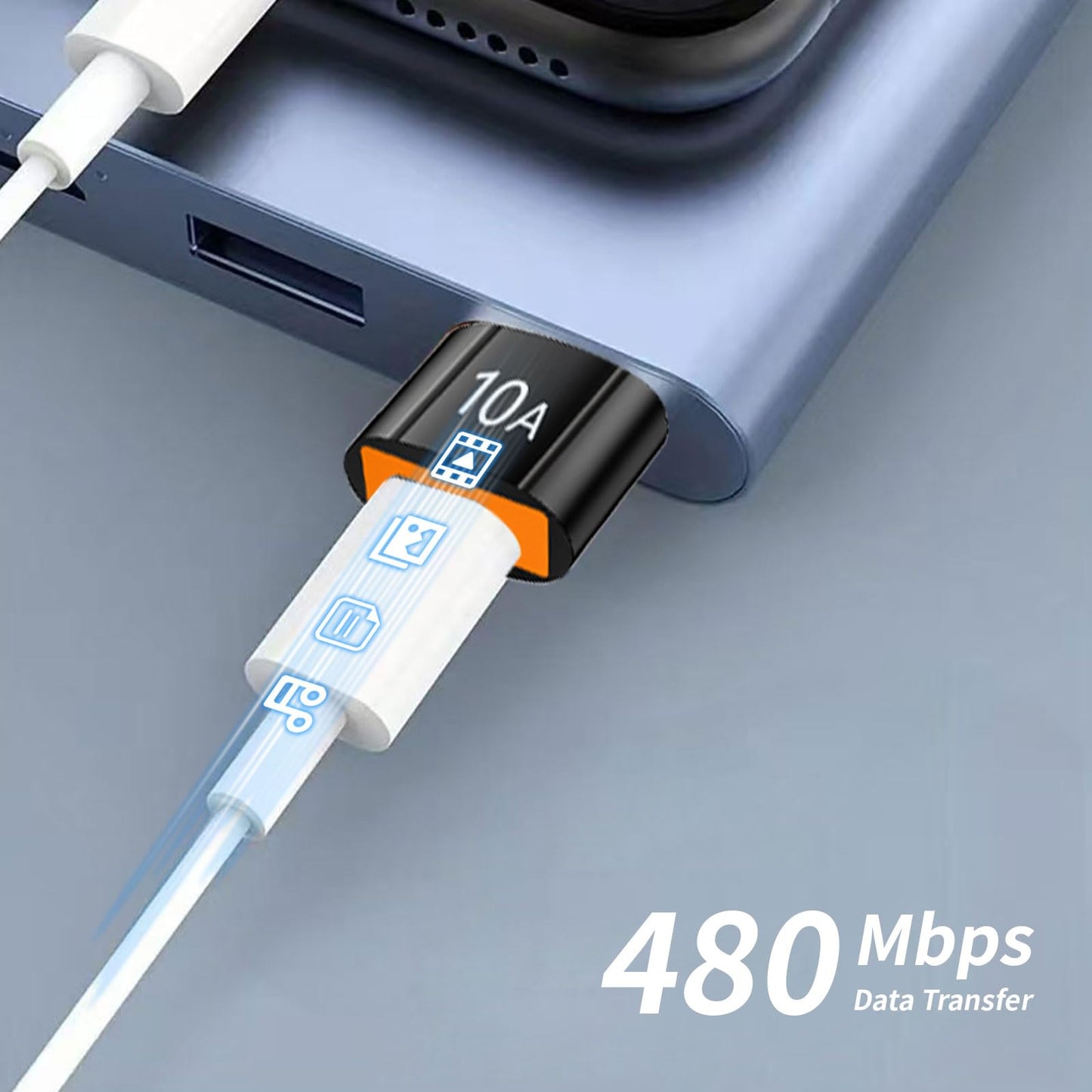 10Pack 200W USB C to USB Adapter, with Fast Charging & 480MB Data Transfer, USB C Converter for Apple Watch Ultra iWatch Series 8 7,iPhone 16 15 Plus…