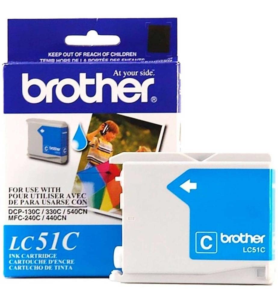 Brother LC51C OEM Ink - DCP 130 330C 350C FAX 1860 1960C 2480C 2580C MFC 230C 240C 440CN 465CN 665CW 685CW 845CW 885CW 3360C 5460CN 5860CN Cyan Ink