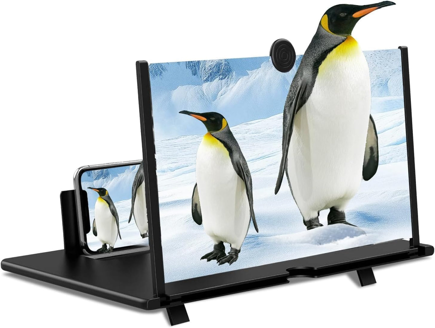 Zrgzob Screen Magnifier for Cell Phone, 3D HD Foldable Portable Mobile Phone Projector Screen for Movies, Videos, and Gaming - 12 Inch