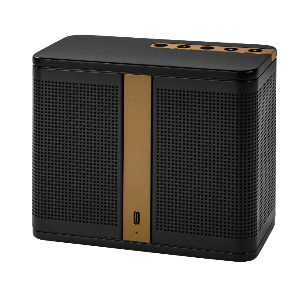 ELAC NAVA100 Portable Bluetooth Speaker, Black - 3” Full-Range Driver with Dual Passive Radiators - Up to 15 Hours of Playtime & USB-C Fast Charging