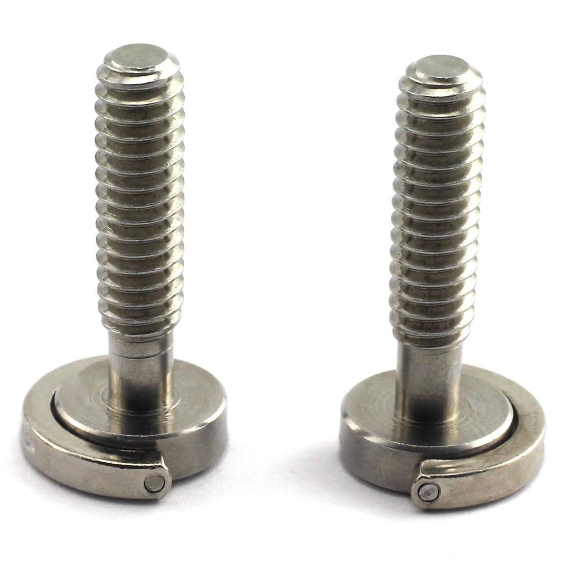 HJ Garden 2pcs 1/4-20 Thread D-Ring Stainless Steel Camera Fixing Screws for Camera Tripod Monopod QR Plate,D Shaft Quick Release Plate Mounting Screw