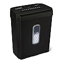 Amazon Basics 6-Sheet Cross-Cut Paper Shredder and Credit Card Shredder, 3.7 Gallon, Black