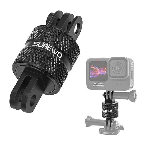 Aluminum 360 Degree Rotation Camera Mount, Metal Bracket Adapter, Aluminum Adapter Camera Mount Compatible with GoPro Hero 13/12/11/10, DJI Action 6/5
