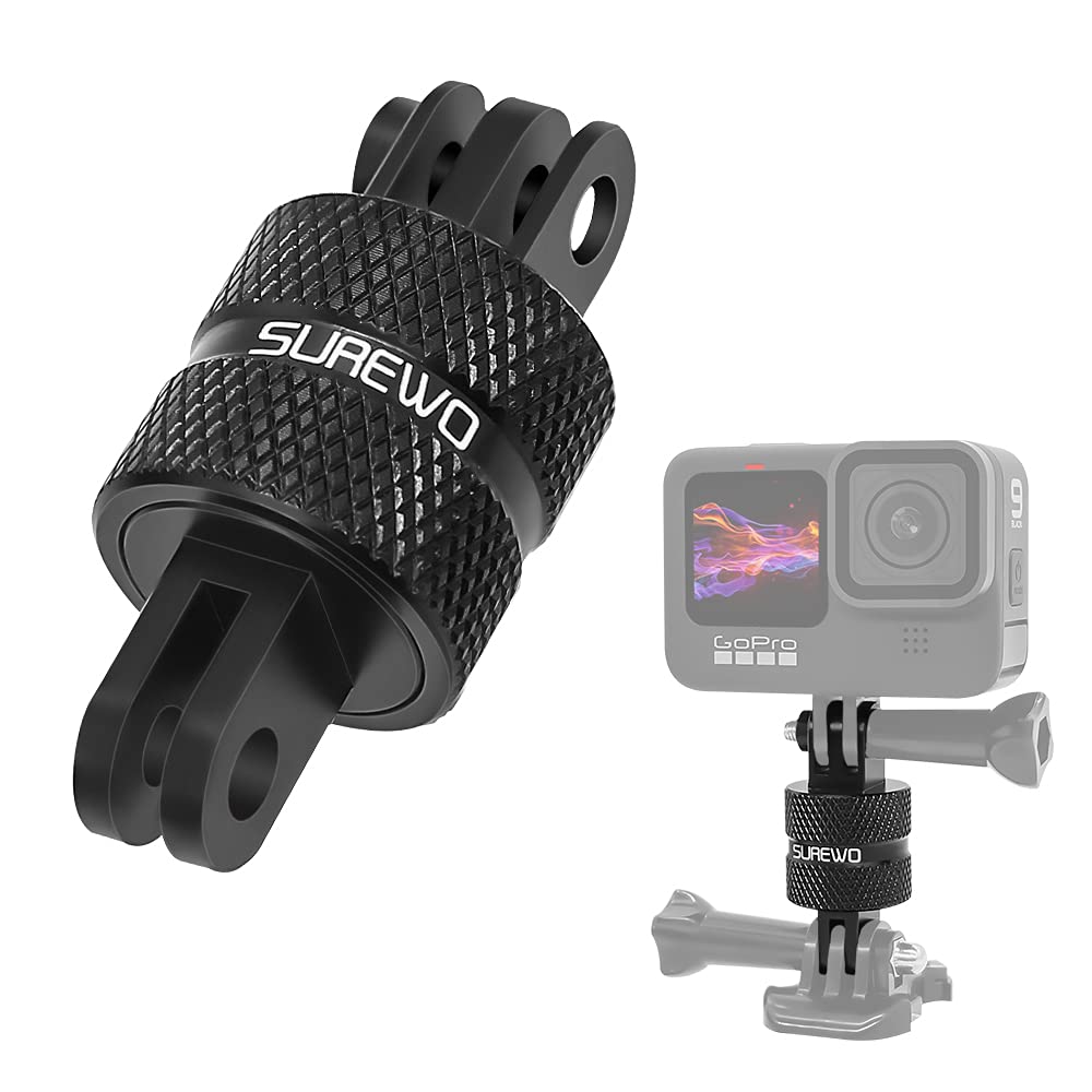 Aluminum 360 Degree Rotation Camera Mount, Metal Bracket Adapter, Aluminum Adapter Camera Mount Compatible with GoPro Hero 13/12/11/10, DJI Action 6/5