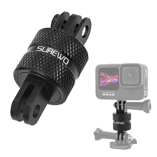 Aluminum 360 Degree Rotation Camera Mount, Metal Bracket Adapter, Aluminum Adapter Camera Mount Compatible with GoPro Hero 13/12/11/10, DJI Action 6/5
