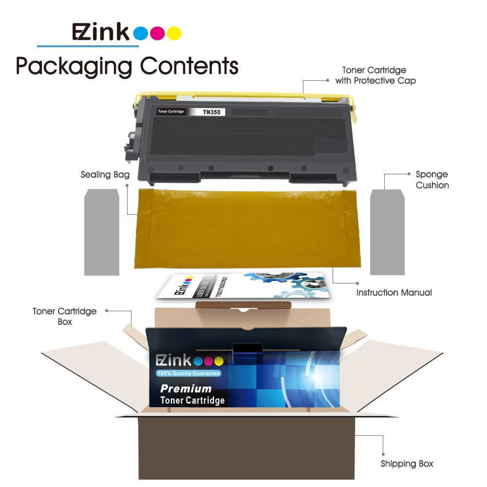 E-Z Ink (TM) Compatible Toner Cartridge Replacement for Brother TN350 (4 Black) for DCP-7010, DCP-7020, DCP-7025, HL-2030, HL-2030R, HL-2040