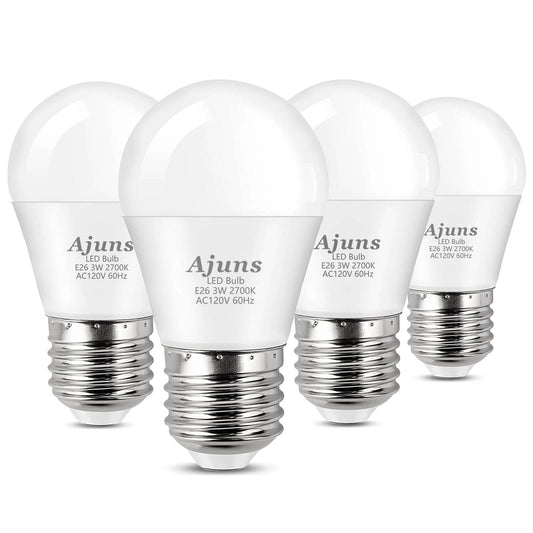 Ajuns LED 3W 25 Watt Light Bulbs Equivalent, 120V Ceiling Fan Light Table Lamp Bulb Warm White 2700K LED Energy Saving Light E26 Base, Suitable