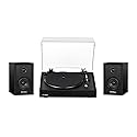 Electrohome Montrose, Upgradable Vinyl Record Player with Berkeley, Powered Bluetooth Bookshelf Speakers, 1" Tweeter & 3" Driver, for Warm Natural