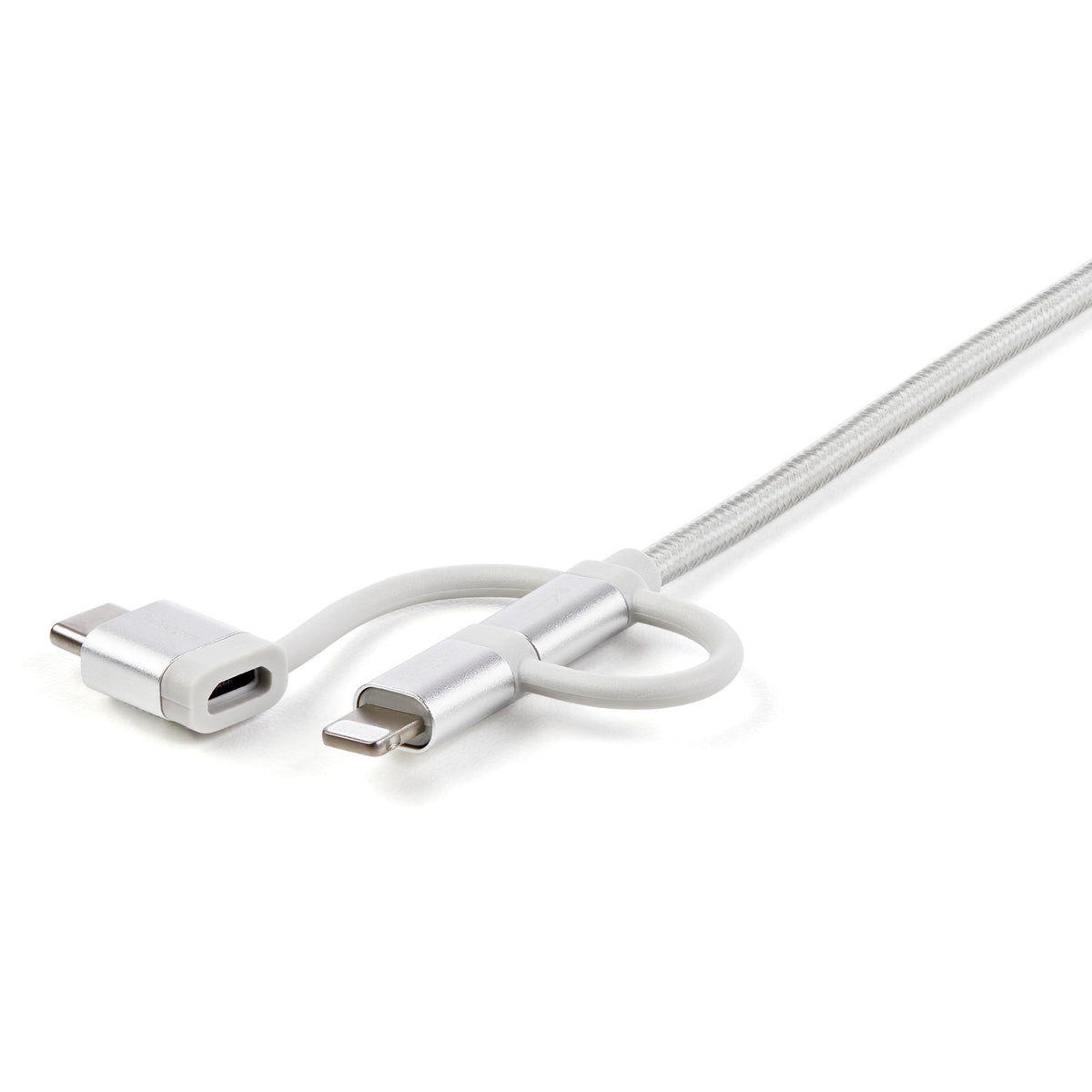 StarTech 6ft/1.8m Lightning, USB-C & Micro-USB to USB-A Cable (LTCUB6GR)