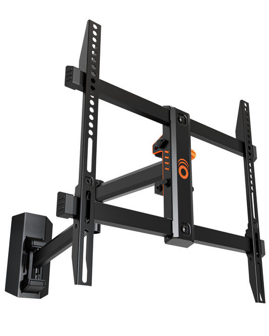ECHOGEAR SwiftStud Swivel Full Motion TV Wall Mount for TVs Up to 60" - Smooth Extention, Tilt - Wall Template for Easy Install On 1 Stud - Level