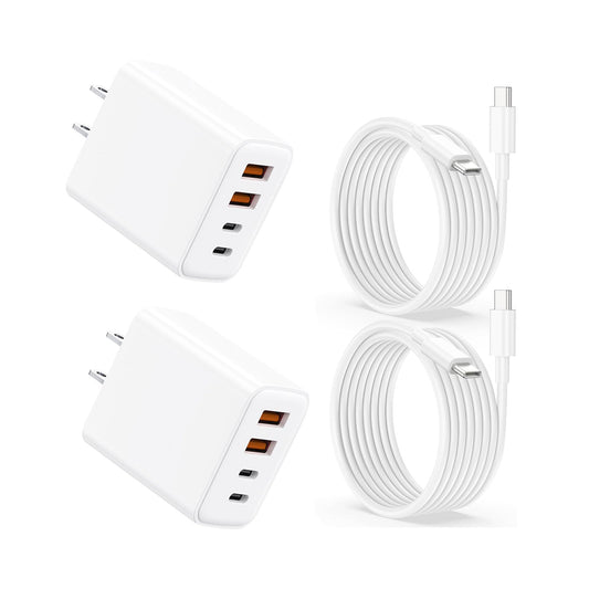 USB c Charger,wall Charging Adapter,USB Charger Block Multiple Ports with C to C Cables for iPhone 16/16 Plus/16 Pro/16 Pro Max/iPhone 15/15 Plus/15