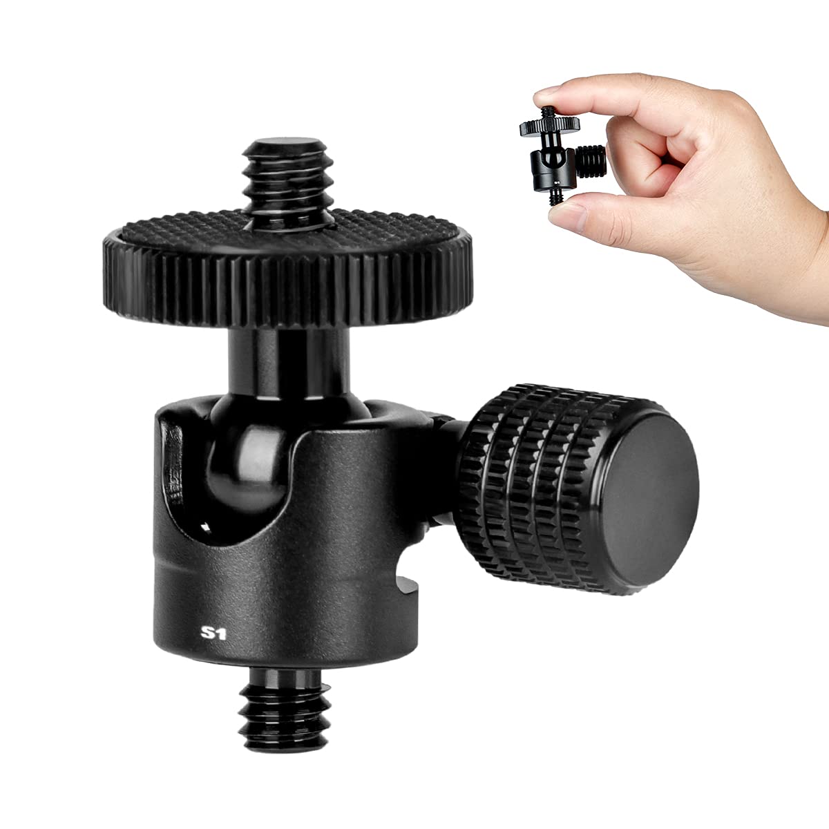 Koolehaoda Mini Ballhead Camera Tripod Ball Head Mount with 1/4" to1/4 Screw Connector