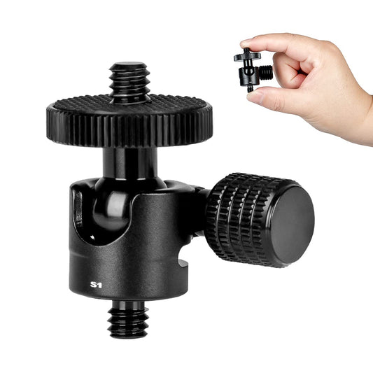 Koolehaoda Mini Ballhead Camera Tripod Ball Head Mount with 1/4" to1/4 Screw Connector