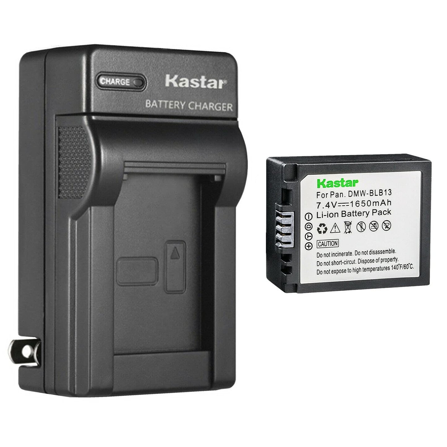Kastar 1-Pack Battery and AC Wall Charger Replacement for Panasonic DMW-BLB13, DMW-BLB13E, DMW-BLB13GK, DMW-BLB13PP Battery, DE-A49, DE-A49A, DE-A49B