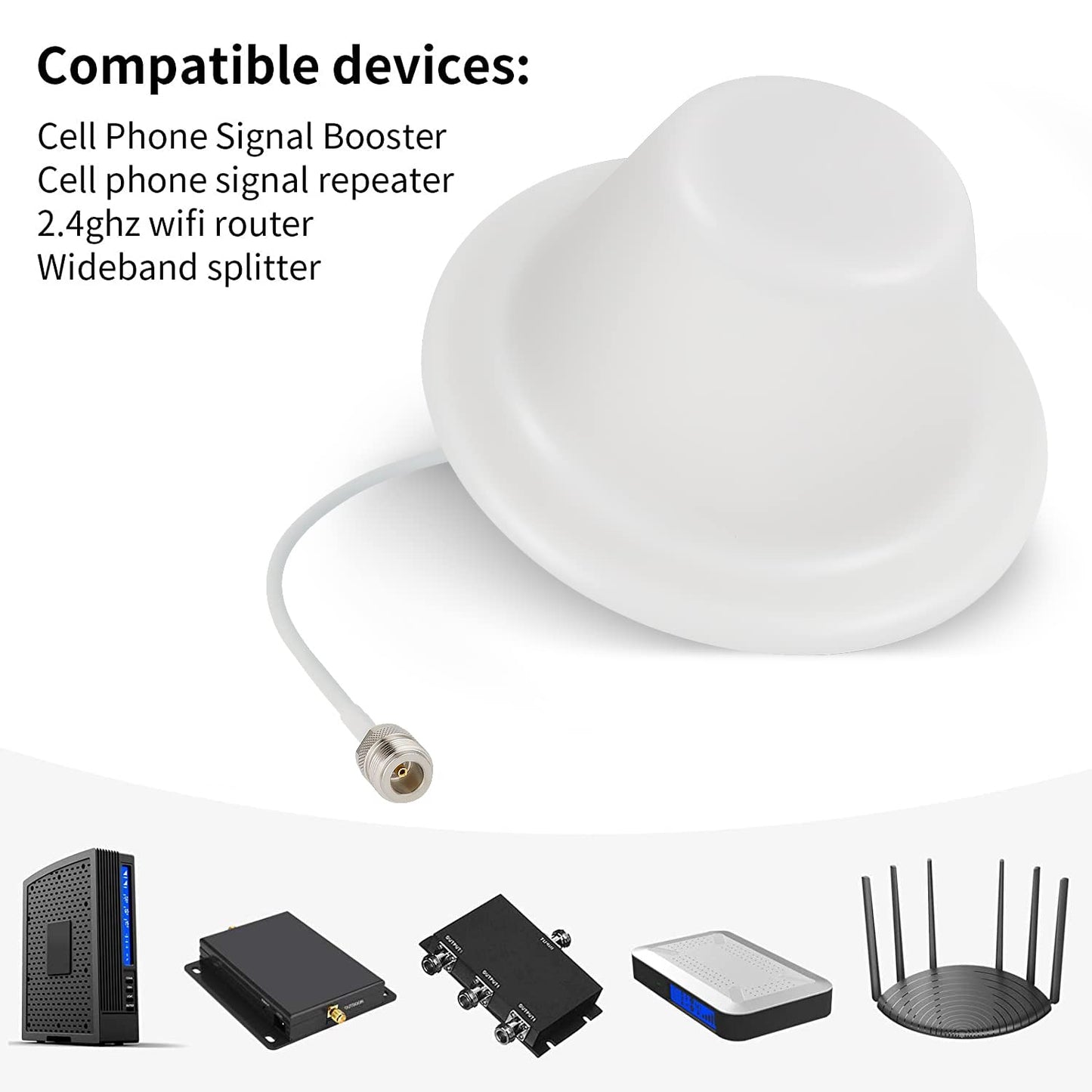 XRDS-RF OmniDirectional Indoor Dome Ceiling Antenna - 3G/4G/GSM/LTE High Performance Wide Band With N-Female Connector for Cell Phone Signal Booster
