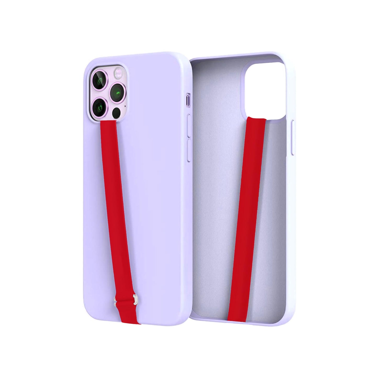 Bilymate Reusable Silicone Phone Grip Strap (3 Pack)-Wireless Charging Compatible, Detachable Loop Holder for iPhone & Android Cases - Black+Blue+Red