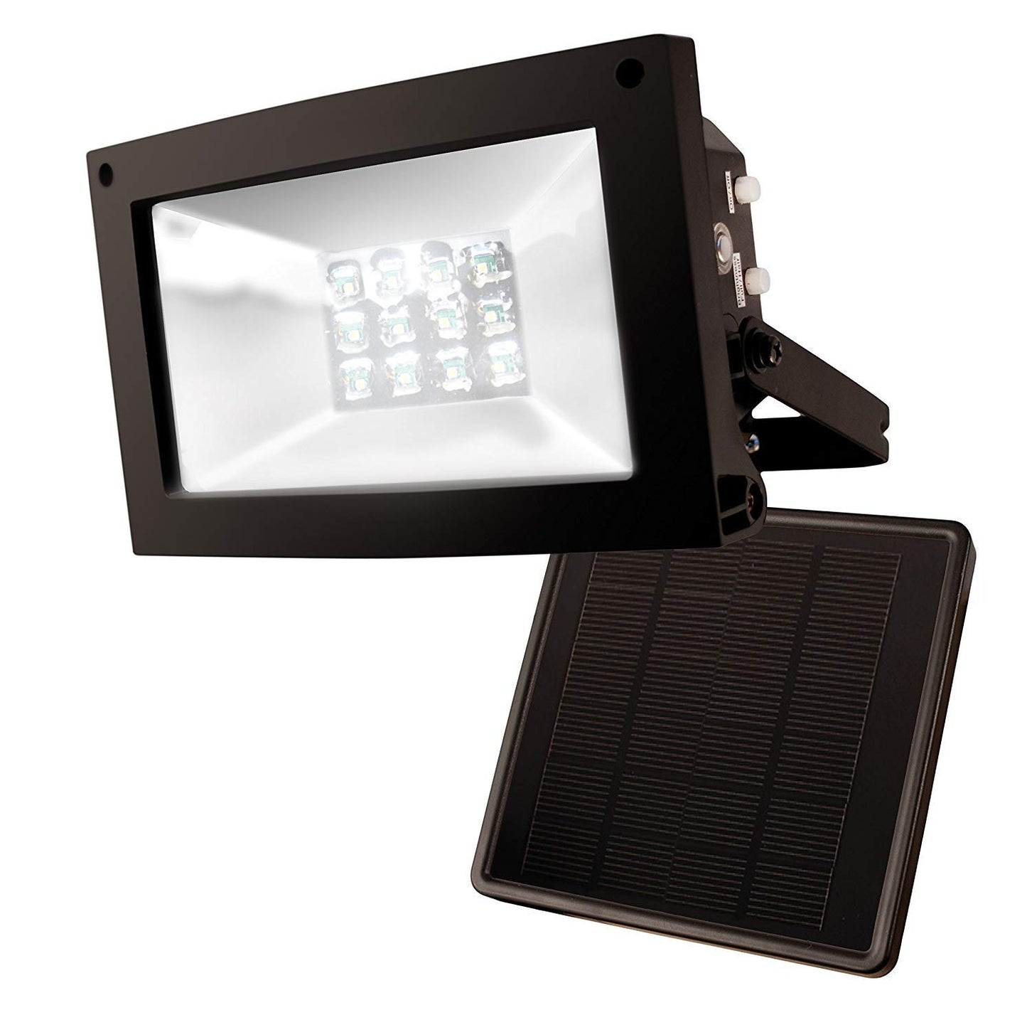 Maxsa 40330-RS 80LM 12 LED Solar-Powered Dusk to Dawn Outdoor Flood Light, 10 Hour Weatherproof and Dark Sky Compatible Cool White Security Light