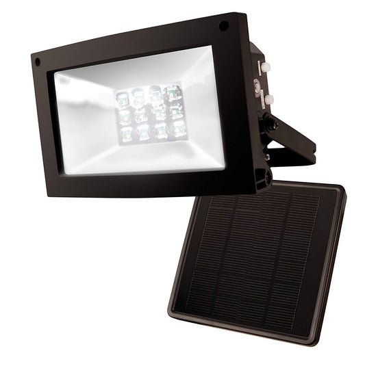 Maxsa 40330-RS 80LM 12 LED Solar-Powered Dusk to Dawn Outdoor Flood Light, 10 Hour Weatherproof and Dark Sky Compatible Cool White Security Light
