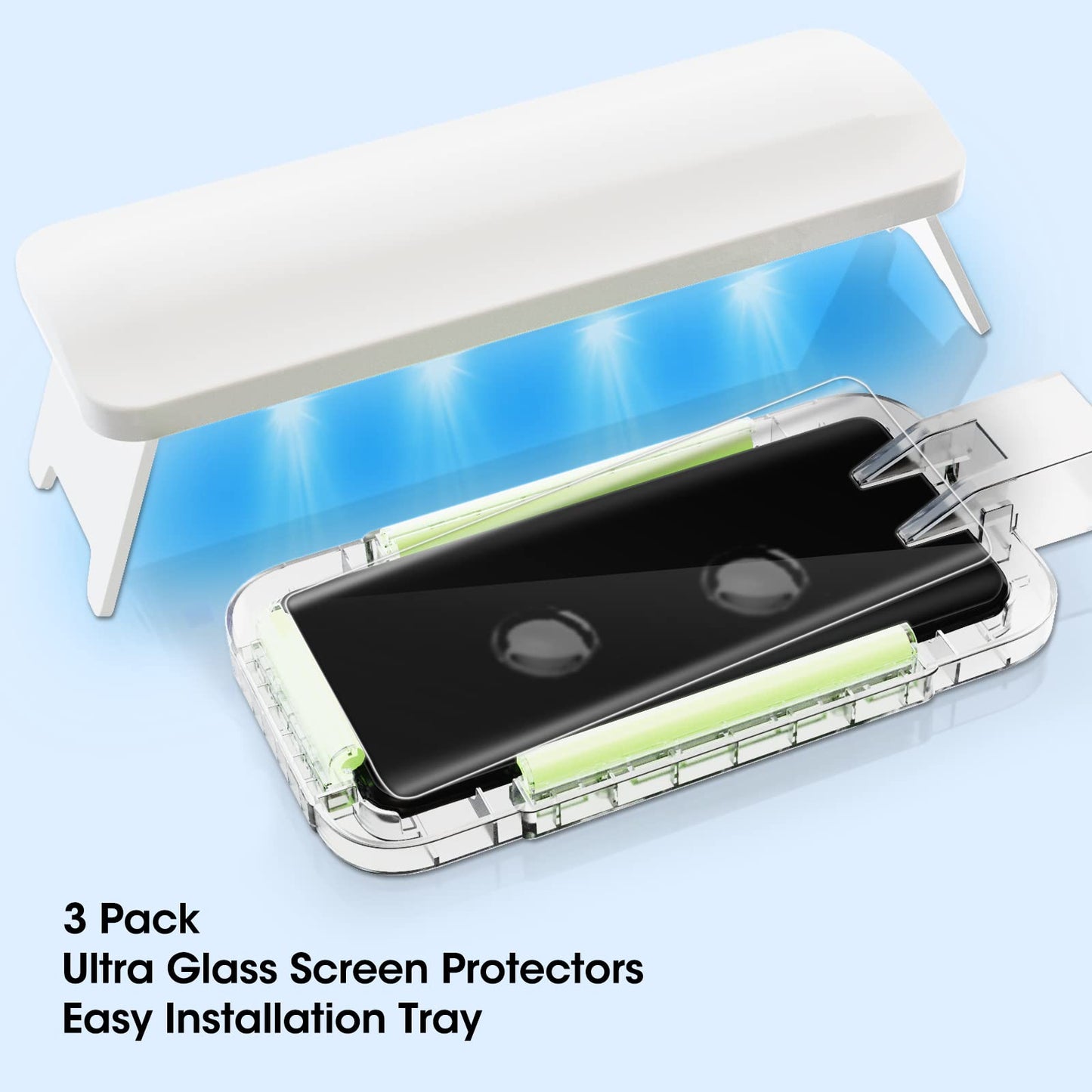 Ni-SHEN 3 Pack Galaxy S23 Ultra Screen Protector Tempered Glass 3D Curved Edge 100% Fingerprint Unlocking, Scratch & Impact Protection HD Clear