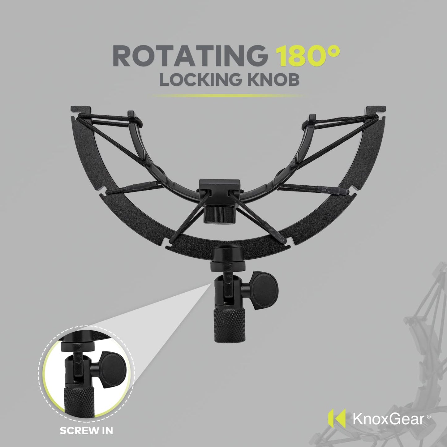 Knox Gear Multi-Purpose Shock Mount for Blue Snowball and Snowball Ice Condenser Microphone, Clamp Connector Made w/Alloy Steel Combats Vibration