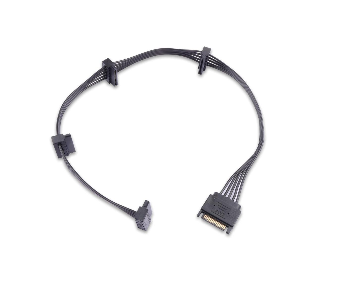ELFJMZP SATA 15PIN Male to 4 SATA 15 Pin Female Power Splitter 1 to 4 Serial ATA Powered Expansion Cable for PC/NAS/Server SSD/HDD, DVD/CD-ROM - 20.5