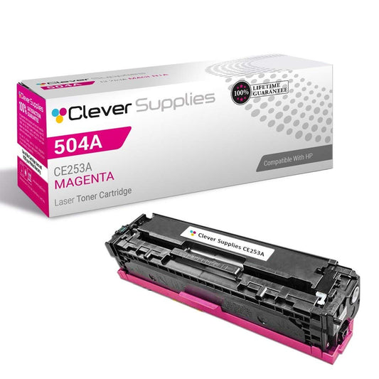 CS Replacement Toner Cartridge Compatible with HP CP3525x CE253A Magenta 504A Color CM3530 CM3530FS CP3525 CP3525N CP3525DN CP3525X CP3520 CM3530FS