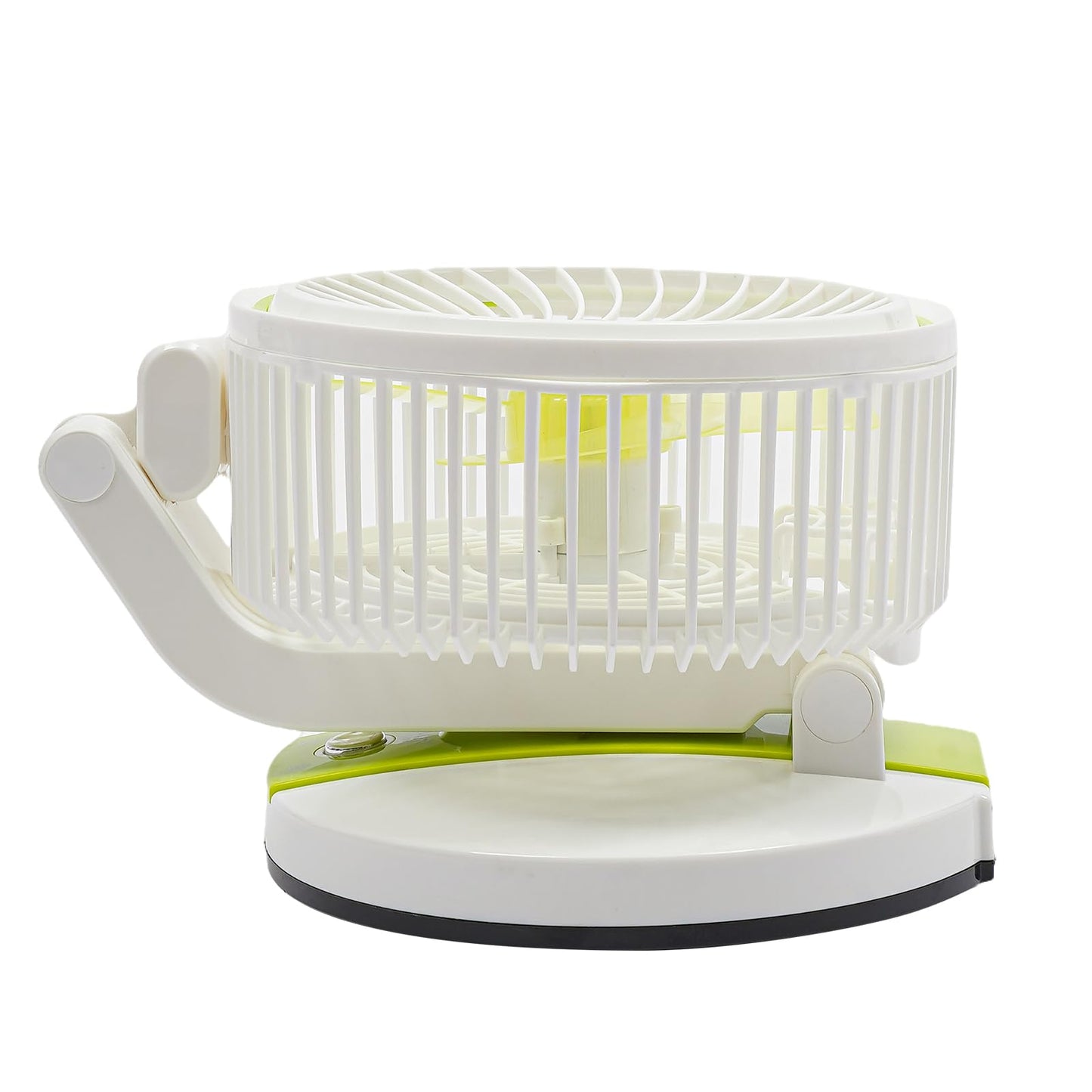 QQDETRR Folding Mini Stand Fan with LED Light, Portable USB Desk Fan, 3 Speeds & 360° Tilt, Solar Charging, 6H Lighting & 2H Cooling for Office Travel