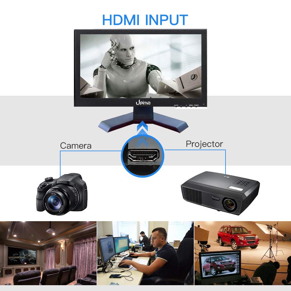 Upinva 19 inch Widescreen Monitor LCD Display Security Camera Office PC Mobile IPS Monitor 1440x900 Full HD Multifunctional Gaming Monitor with HDMI