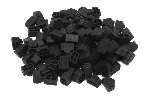 iexcell 125 Pcs Black Silicone Ethernet Hub Port RJ45 Anti-Dust Cover Cap Protector Plugs Stoppers for RJ45 Female Port Devices