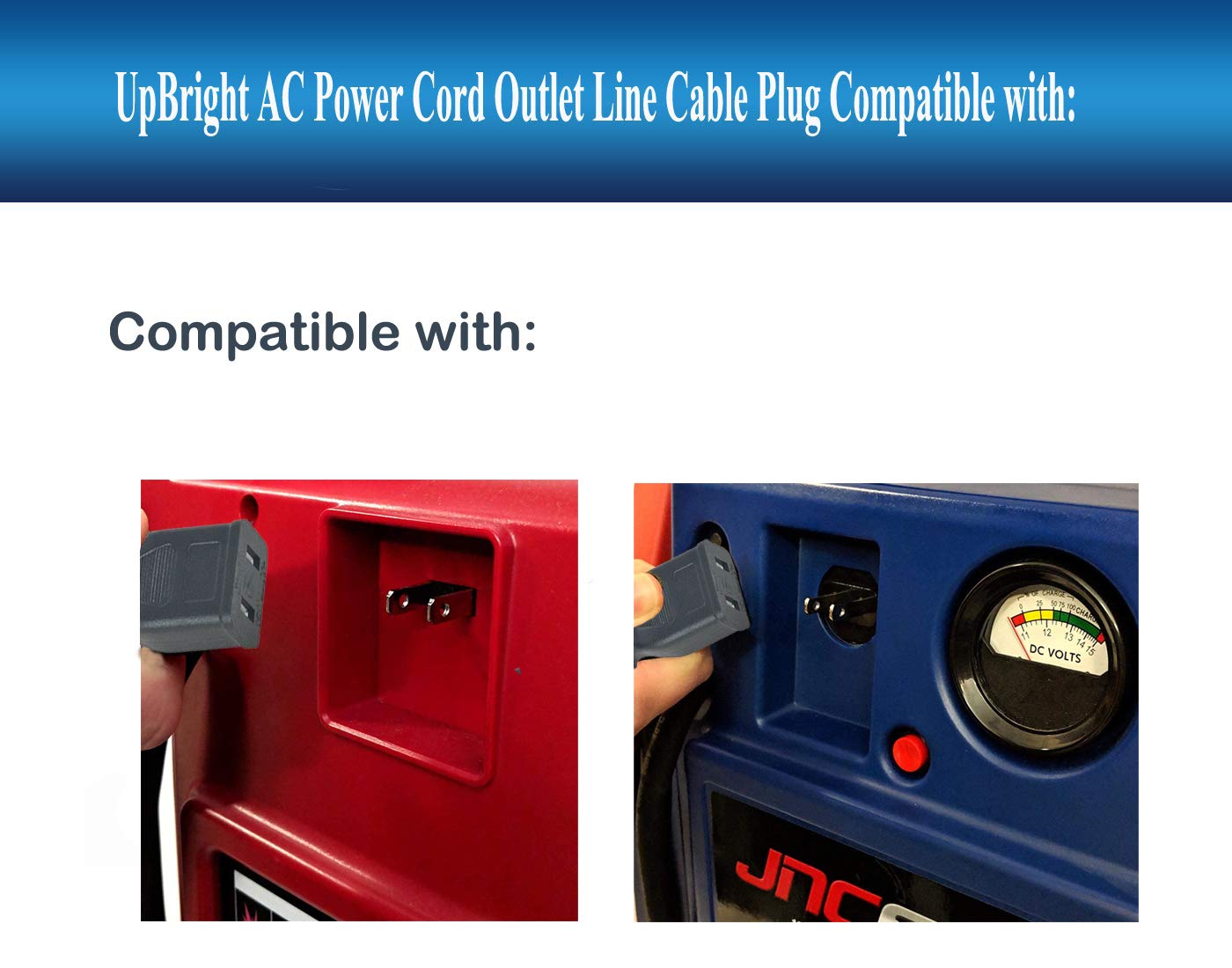 UpBright AC Power Charging Cord Charger Cable Compatible with Jump-N-Carry 12V 12Volt Jump Starter 1700 A JNC350 JNC550A JNC660 JNCAIR JNC770 JNC770B