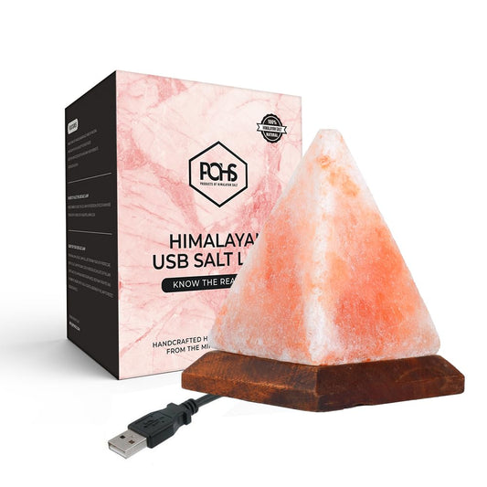 POHS Himalayan USB Mini Salt Lamp, 7 Color Changing LED Bulb, Hand Crafted Crystal Rock Salt Night Light for Home Decor, Desk, and Gift | Premium