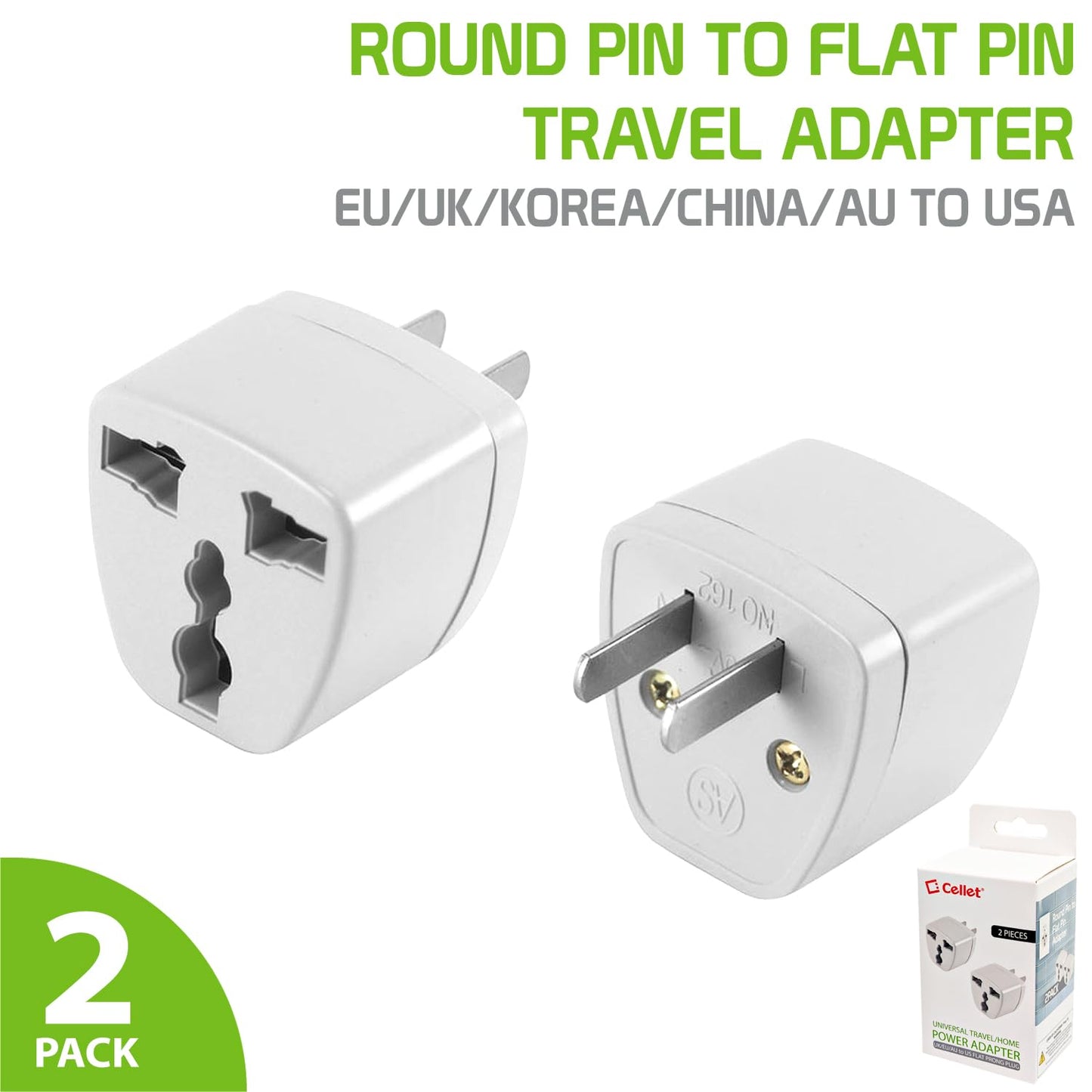 Cellet Universal Travel Adapter: Seamless Plug Conversion for International Travelers AC Wall Power Adapter to Convert China, UK, AU, EU & Other…