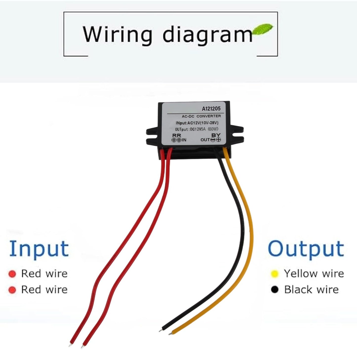 Step Down Converter Power Converter Waterproof Step Down Volt Converter AC 10-28V to DC 12V Buck Converter AC-DC Step Down Power Module(5A)