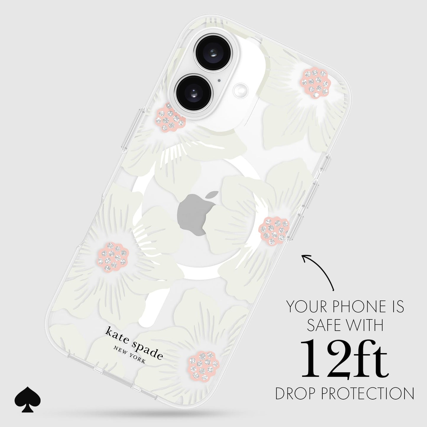kate spade new york iPhone 16 Case - Hollyhock Cream Floral