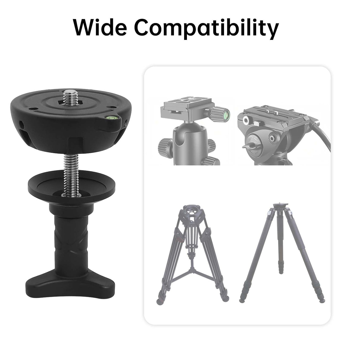 DMIDITIR 75mm Bowl Adapter with Half Ball Mount, 3/8-inch Screws, Tripod Fluid Head Converter (Shorter)