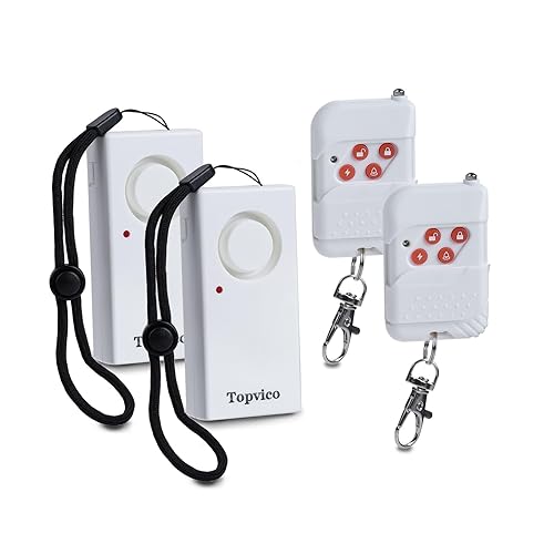 Topvico Door Handle Alarm Vibration Triggered, Hotel Travel Portable Door Alarm, 130dB Wireless Home Security for Kids, Elderly, Dementia, Remote