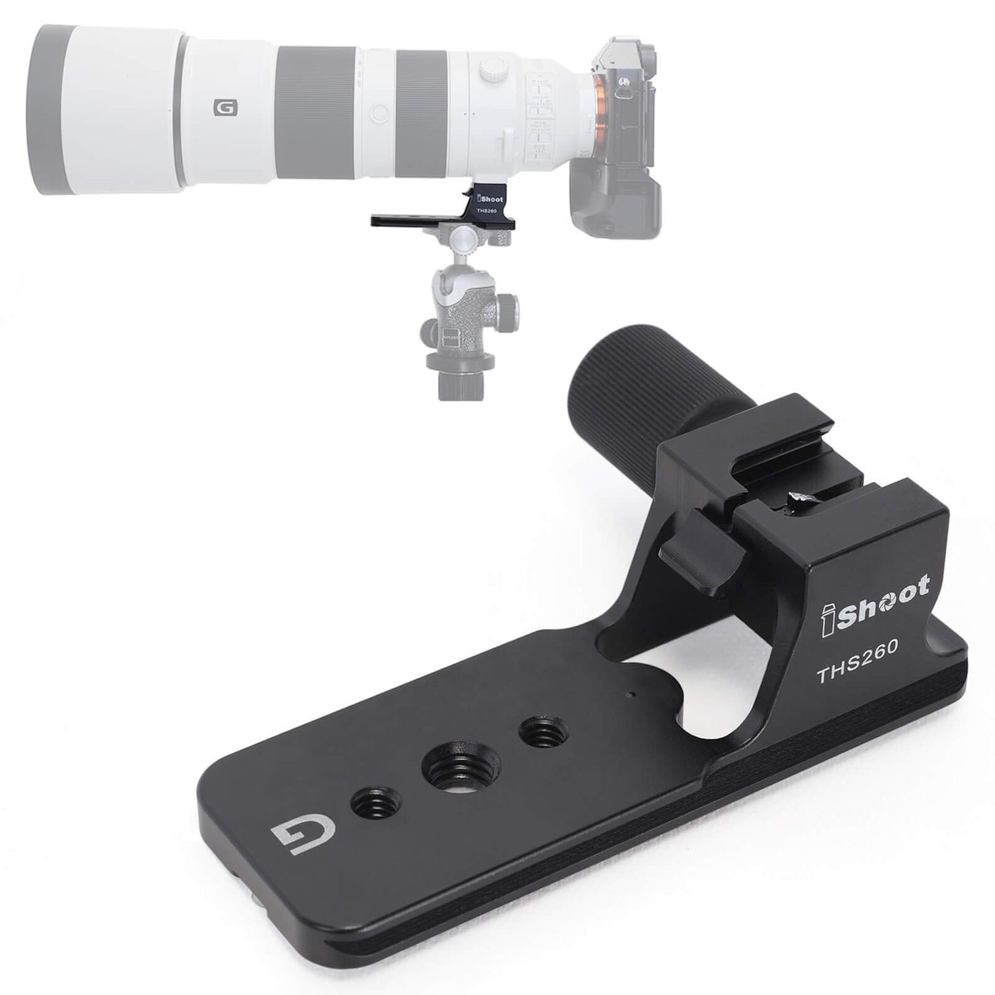 iShoot Arca Type Replacement Lens Foot for Sony FE 200-600mm f/5.6-6.3 G OSS Lens SEL200600G, CNC Aviation Aluminum Lens Tripod Mount Ring Replacement