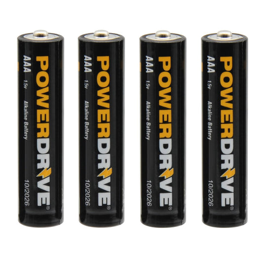 PowerDrive AAA Alkaline Battery PD4AAA 4-Pack Triple AAA Batteries