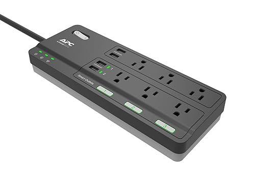 APC Smart Plug Wi-Fi Power Strip with USB Ports, PH6U4X32, 3 Smart Plugs that Work with Alexa, 6 Outlets Total, 2160 Joule Surge Protector