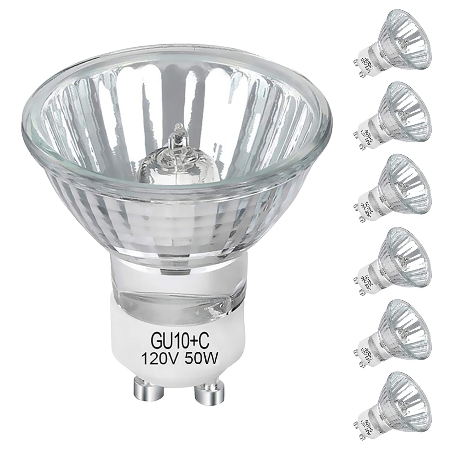 RYVOSTH GU10 Halogen Bulb, 120V 50W Halogen Light Bulbs with Glass Cover for Candle Warmer, MR16 GU10+C 2700K Warm White Dimmable Recessed Track