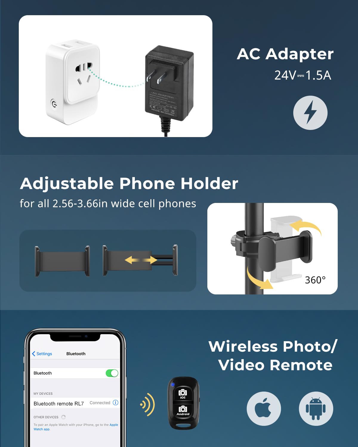Aureday 12” Ring Light with Stand and Phone Holder, 79” Tall LED Circle Light with Weighted Base & Remote, Dimmable Floor Lamp for Video Recording